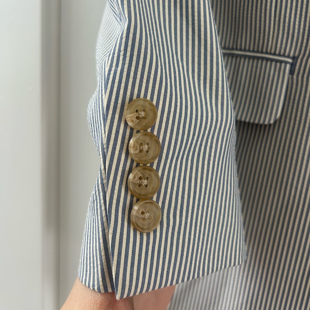 Lauren Ralph Lauren Grey Pin Striped Blazer Suit Jacket Mens 39R - Picture 3 of 9